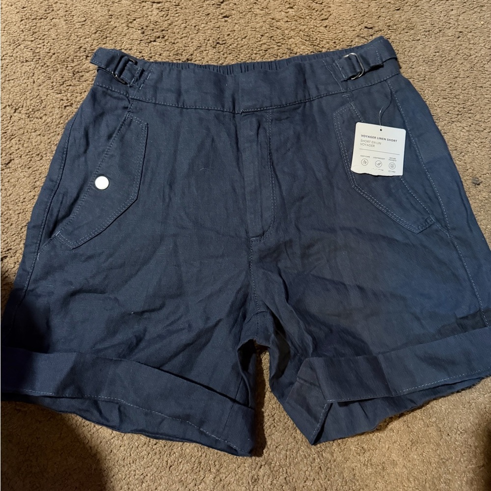 Athleta Women's Flat Front Shorts - Dark Blue